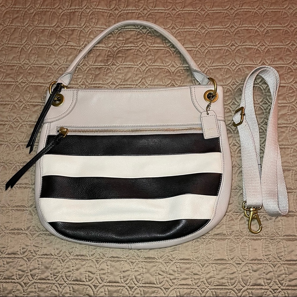 Fossil Striped Leather Karli Hobo